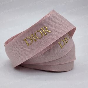 DIOR Blush Pink Gold Logo 1" Ribbon Four (4) Yards Luxury Gift Wrap